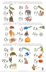 Learning Letter Sounds D'Nealian Chart